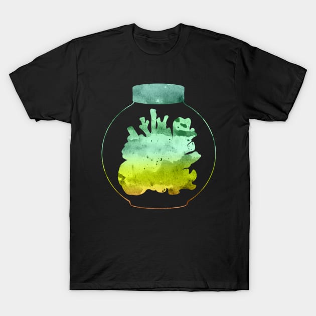 Corals in Mason Jar | Ocean | Green Gradient T-Shirt by Wintre2